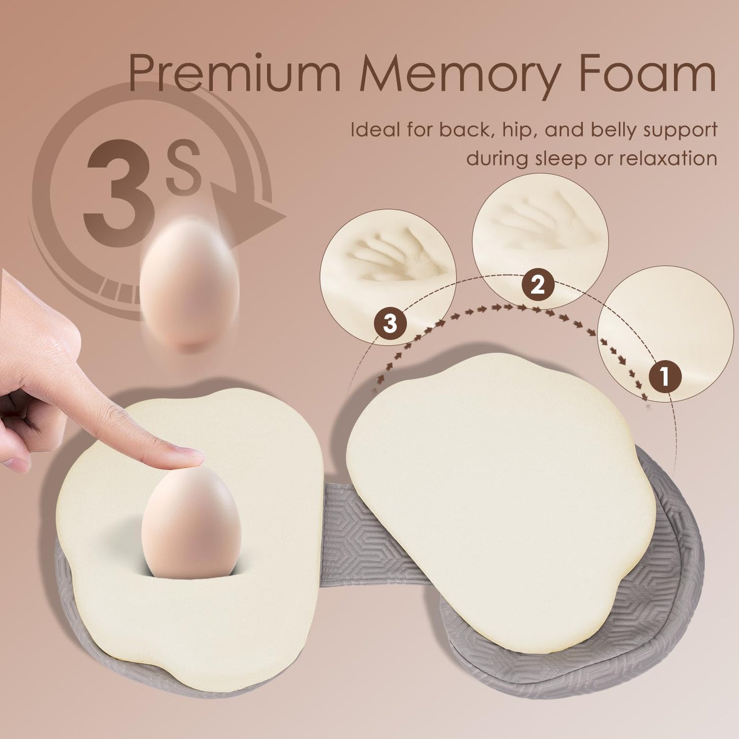 2-in-1 Detachable Memory Foam Maternity Pillow