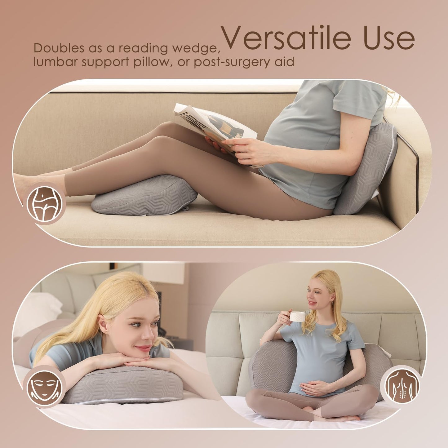 2-in-1 Detachable Memory Foam Maternity Pillow