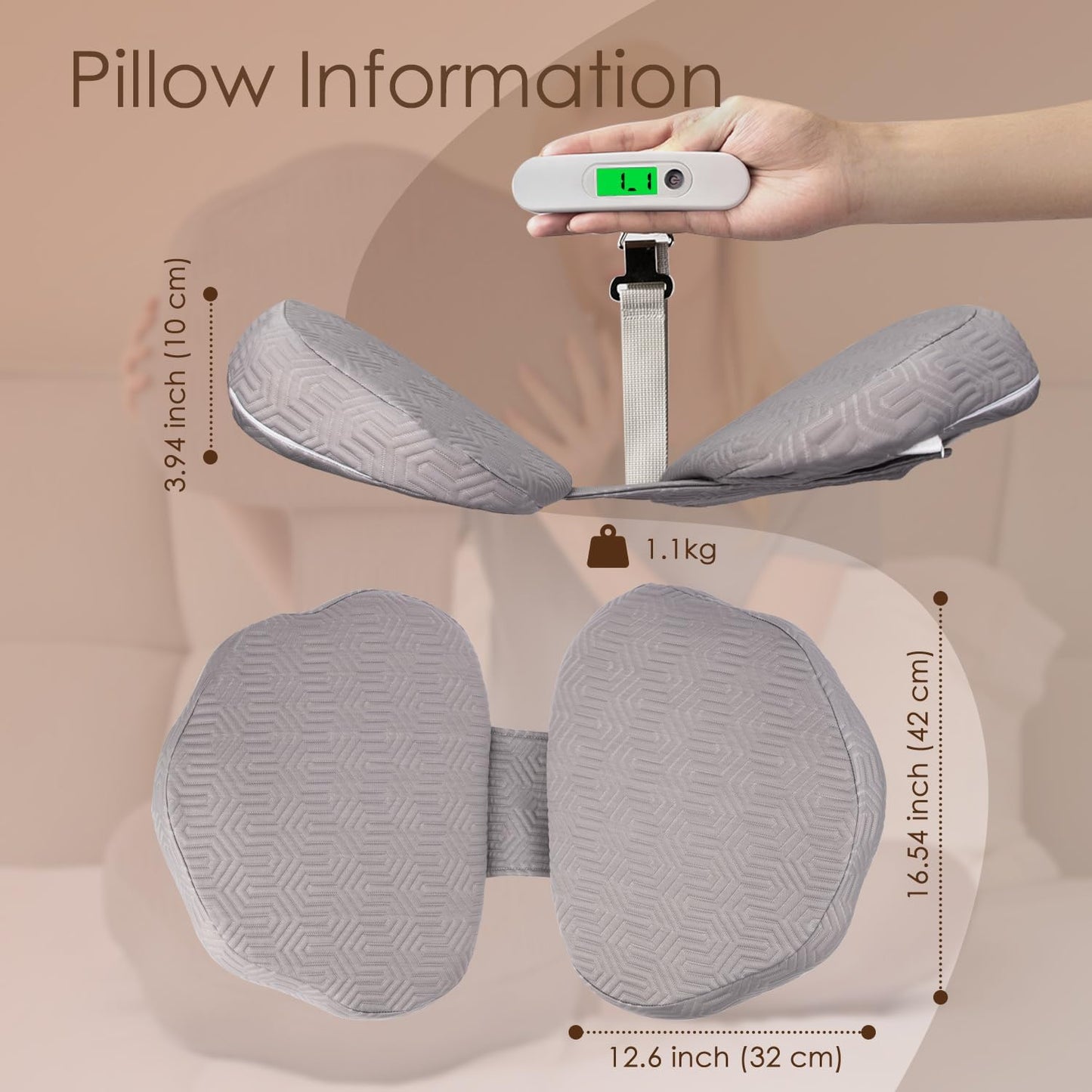 2-in-1 Detachable Memory Foam Maternity Pillow