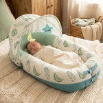 Baby lounger for newborn, JollyBoo green leaves infant lounger pillow and baby nest for parent supervised lounging