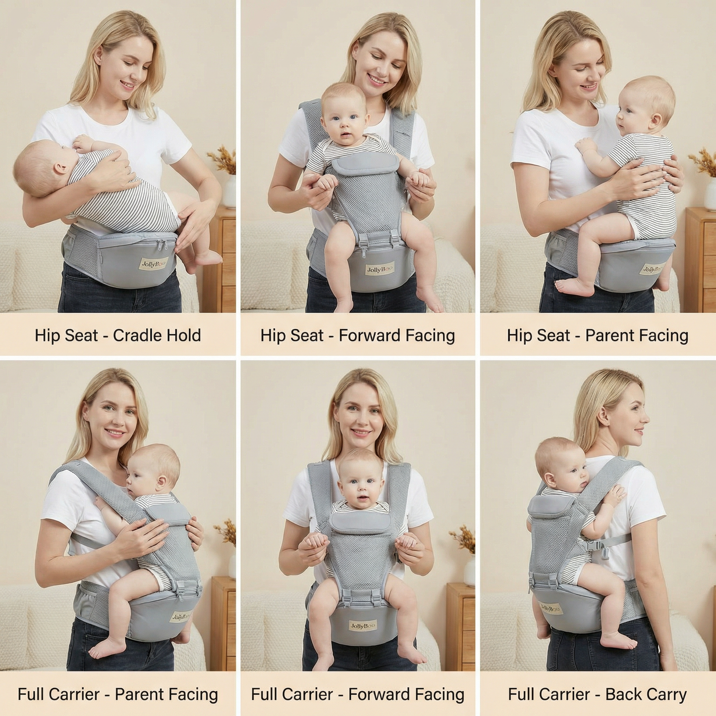 JollyBoo 2-in-1 Hip Seat Carrier