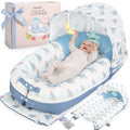 JollyBoo Deluxe Infant Lounger blue elephant baby lounger pillow for newborn