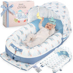JollyBoo Deluxe Infant Lounger blue elephant baby lounger pillow for newborn
